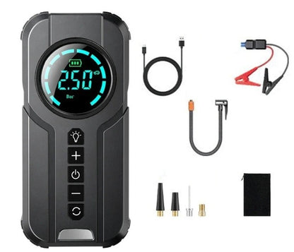 Redresor auto portabil 3 în 1 cu compresor aer 150 PSI, 1000A, power bank, lanternă LED