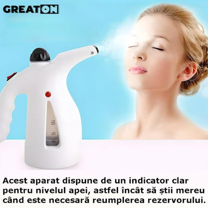 Aparat vertical portabil de călcat cu aburi – Steamer cu indicator nivel apă, perie inclusă, Alb