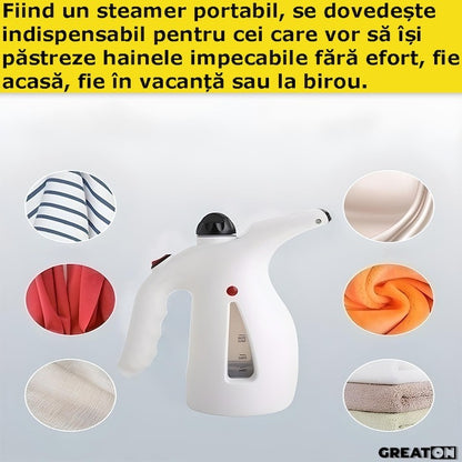 Aparat vertical portabil de călcat cu aburi – Steamer cu indicator nivel apă, perie inclusă, Alb