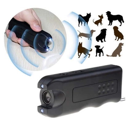Dispozitiv Anti-Câini cu Ultrasunete Dog Chaser – Alungare & Dresaj, Lanternă LED, Portabil