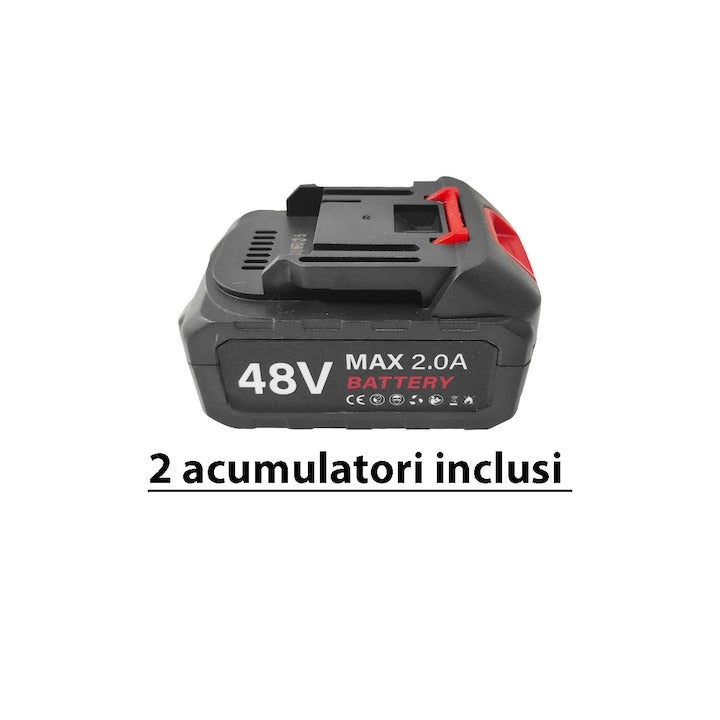 Drujba electrica cu lant 48V cu 2 acumulatori lama 30 cm ungere automata - Scule si bricolaj