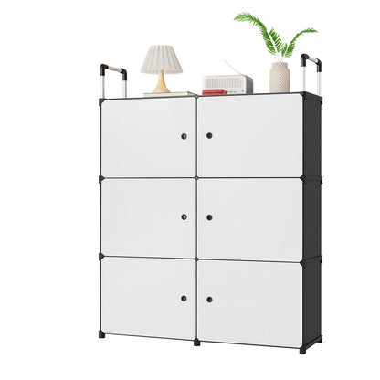 Pantofar Modular 6 Compartimente – Dulap Încălțăminte cu Uși, 82×28×107 cm