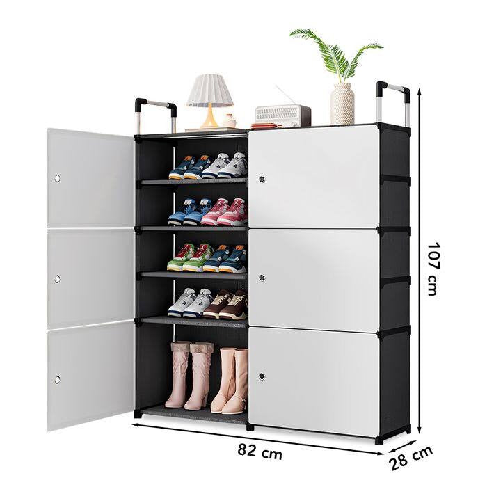 Pantofar Modular 6 Compartimente - Dulap Incaltaminte cu Usi, 82x28x107 cm - Mobilier si organizare