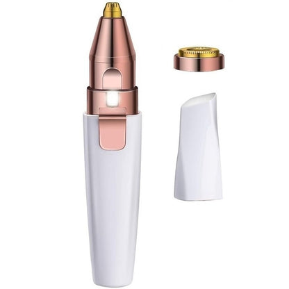 Epilator facial & trimmer sprâncene 2-în-1, cu LED, USB, portabil