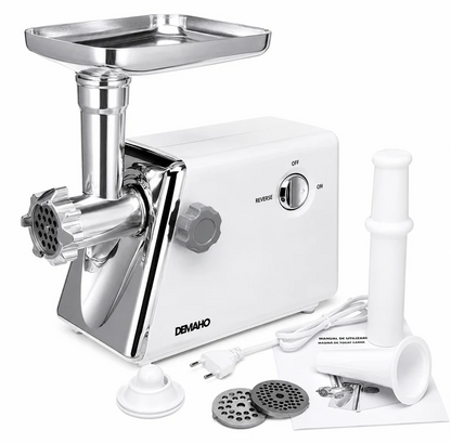 Masina De Carne DEMAHO 3000W - Tocare Rapida, Functie Reverse si Accesorii Pentru Carnati & Kibbe - Bucatarie si