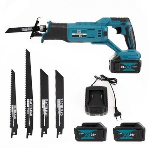 Fierăstrău tip sabie – 2 acumulatori 36V, 5000mAh, 4 pânze, încărcător, valiză transport - Produse Auto, Casă & Grădină - OkDeals.ro