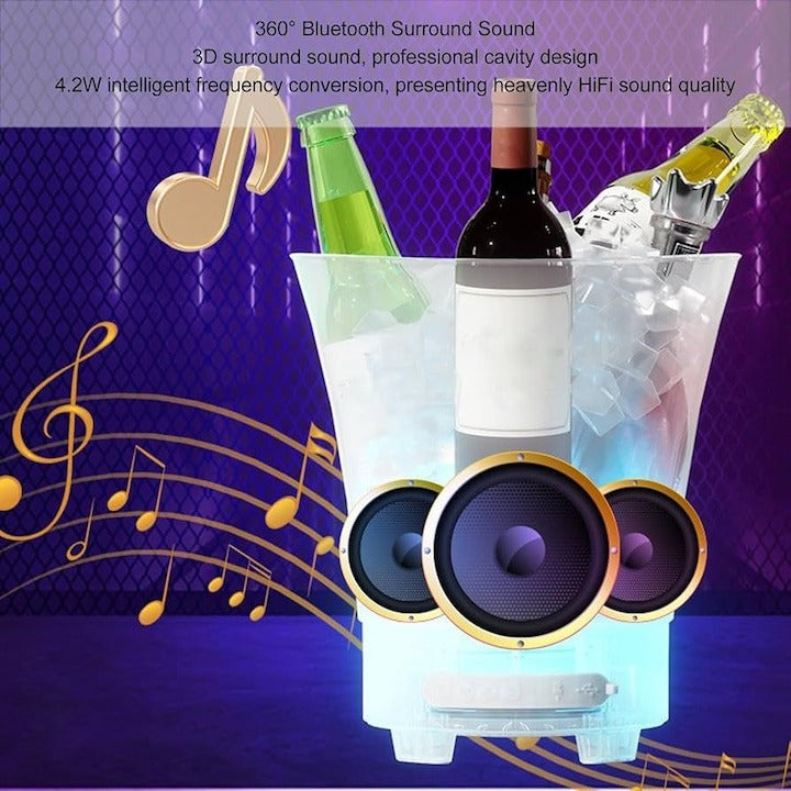 Frapiera gheata 7 litri cu iluminare LED si boxa wireless