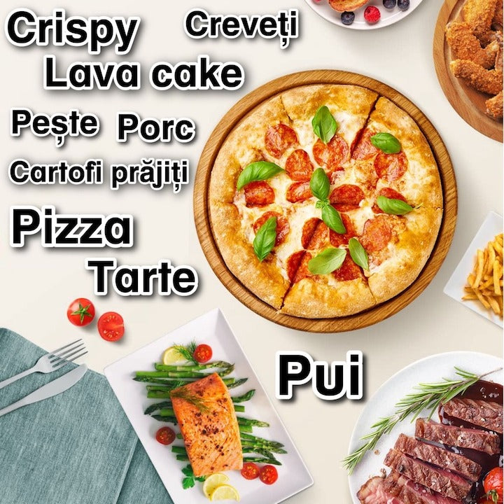 Friteuză cu aer cald Airfryer – 10 programe, ecran touch, multifuncțională, temperatură reglabilă - 50 hartii cadou