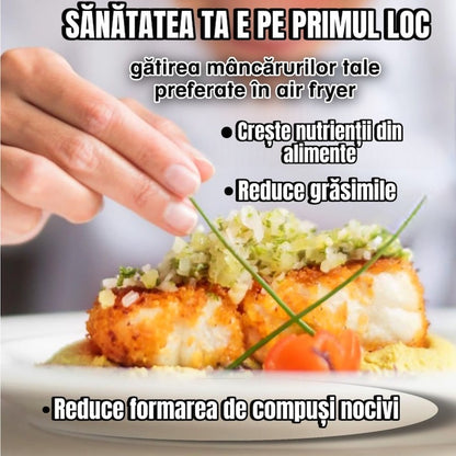Friteuză cu aer cald Airfryer – 10 programe, ecran touch, multifuncțională, temperatură reglabilă - 50 hartii cadou