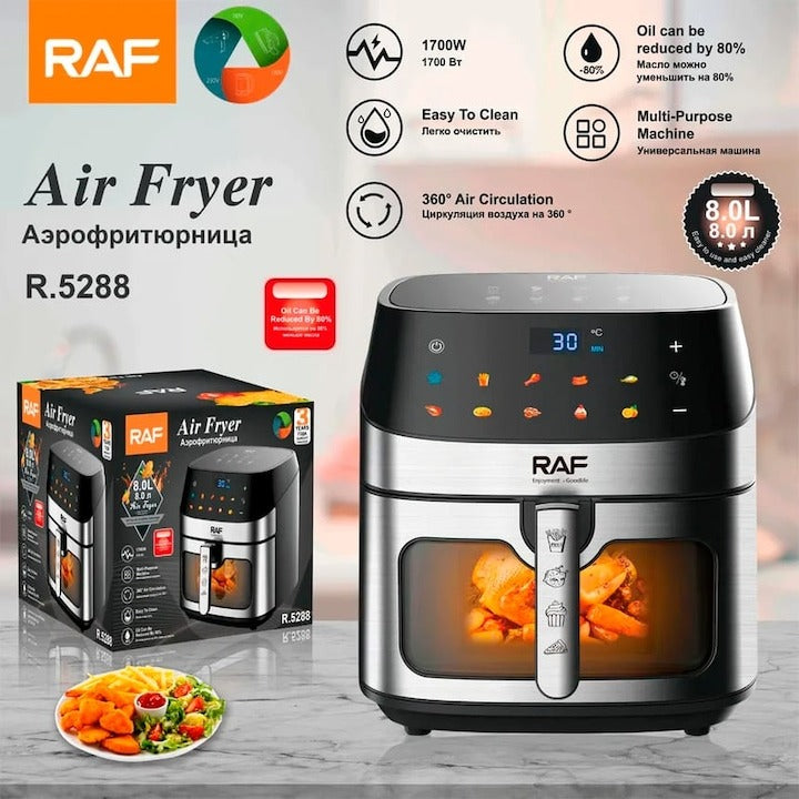Friteuza airfryer RAF 8L 1700W antiaderenta cu 50 hartii cadou - Bucatarie si electrocasnice