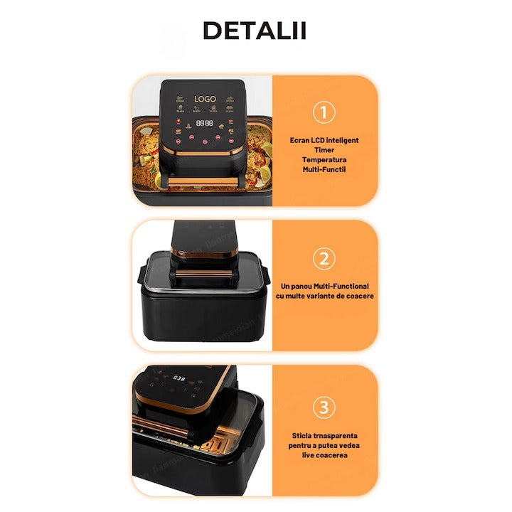 Friteuza aer cald Teska TK-19 15L 2400W digital touch airfryer - Bucatarie si electrocasnice