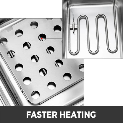 Friteuză Comercială Dublă 12L 5000W YB-82 din Inox – Coș Dublu, Uz Profesional