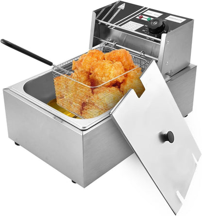 Friteuza electrica inox 6L - termostat reglabil, uz casnic si comercial - Bucatarie si electrocasnice