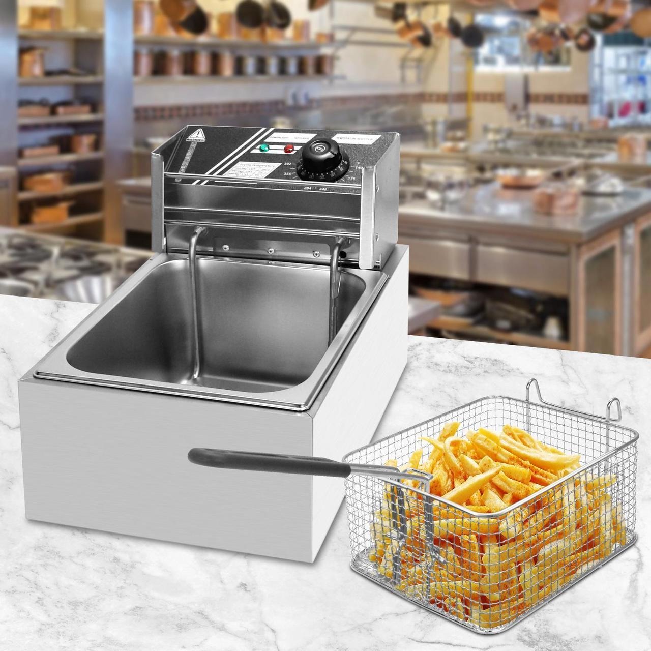 Friteuza electrica inox 6L - termostat reglabil, uz casnic si comercial - Bucatarie si electrocasnice