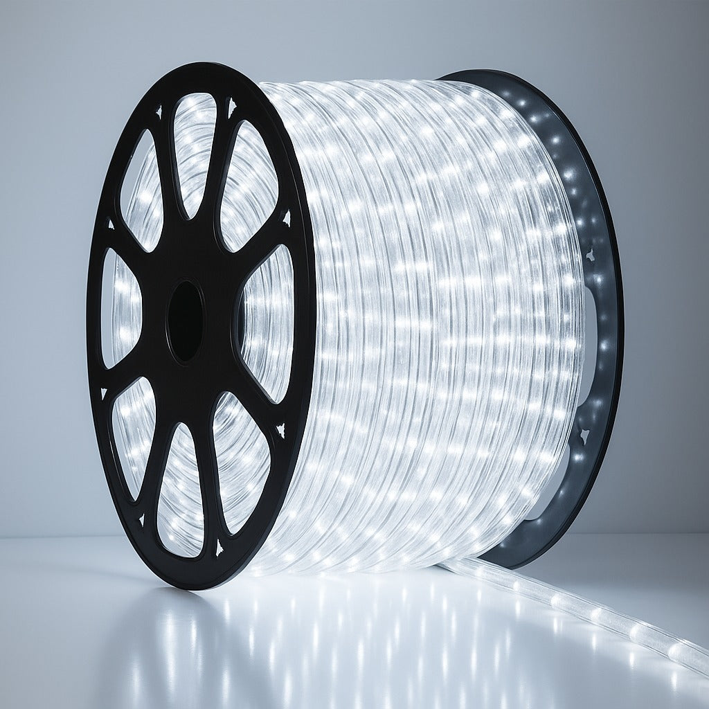 Instalatie 50m 240 LED alb rece furtun luminos sectionabil - Iluminat