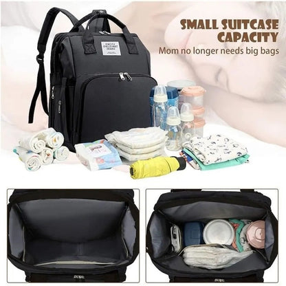 Ghiozdan Scutece Bebeluș cu Pătuț Pliabil, Impermeabil, Capacitate Mare