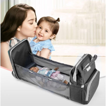 Ghiozdan Scutece Bebeluș cu Pătuț Pliabil, Impermeabil, Capacitate Mare