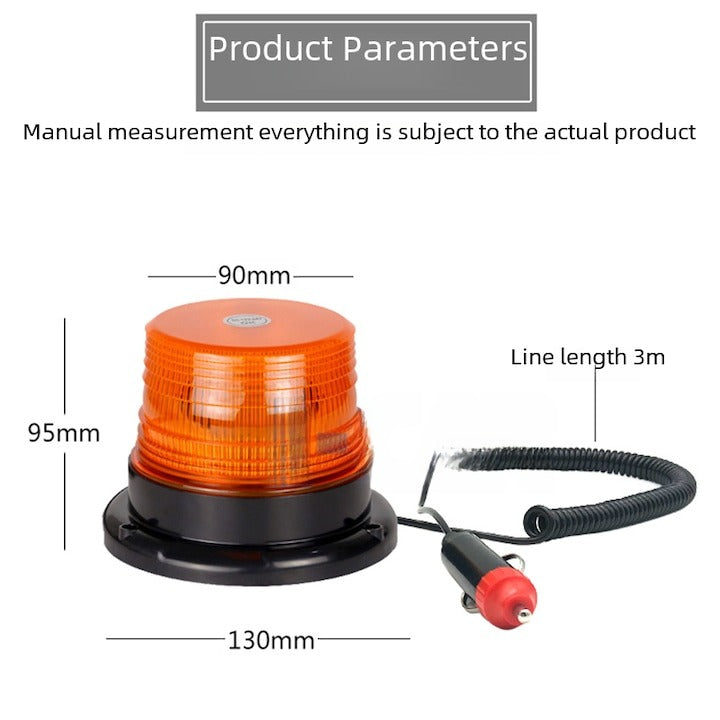 Girofar stroboscopic galben LED 12/24V cu magnet auto - Auto si moto