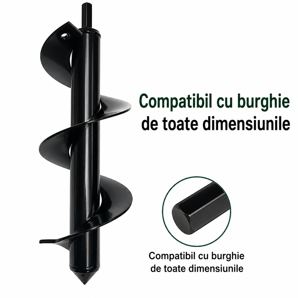 Burghiu gradina pentru plantare otel carbon compatibil masina gaurit diametru 5 cm lungime 46 cm - Scule si bricolaj