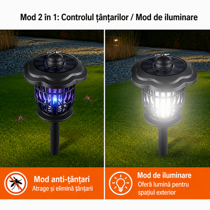 Lampa solara anti tantari LED UV 2 in 1 exterior 52 cm IP44 gradina - Iluminat