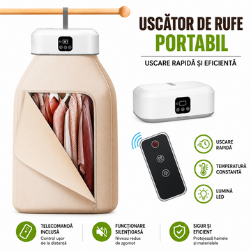 Uscator de rufe electric portabil 600W pliabil pentru calatorii - Curatenie si intretinere