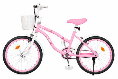 Bicicleta Retro copii 12 16 20 inch cu roti ajutatoare cosulet frana reglabila roz - Copii si bebelusi