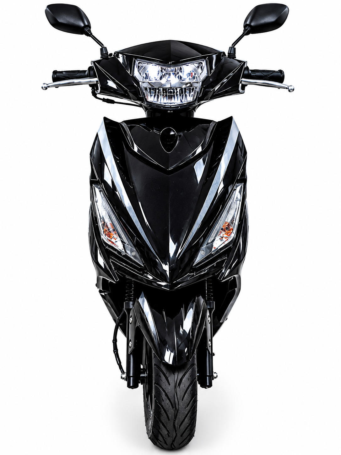 Scuter 125cc LIYA ARES Benzina Permis Garantie 12 Luni - economic, modern si ideal pentru flote Glovo Alb - Negru - Auto si