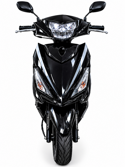 Scuter 125cc LIYA ARES Benzina Permis Garantie 12 Luni - economic, modern si ideal pentru flote Glovo Alb - Negru - Auto si