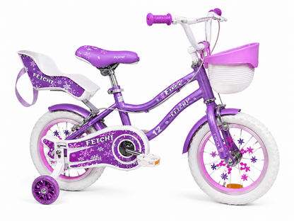 Bicicleta Feichi 16 Inch pentru Fetite - Cosulet, Scaun pentru Papusi, Frane Fata-Spate si Roti Ajutatoare Incluse - 3