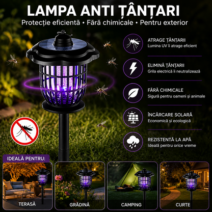 Lampa solara anti tantari LED UV 2 in 1 exterior 52 cm IP44 gradina - Iluminat