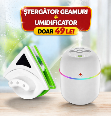 Pachet stergator geamuri + umidificator oferta 49 lei curatenie si aer proaspat - Curatenie si intretinere