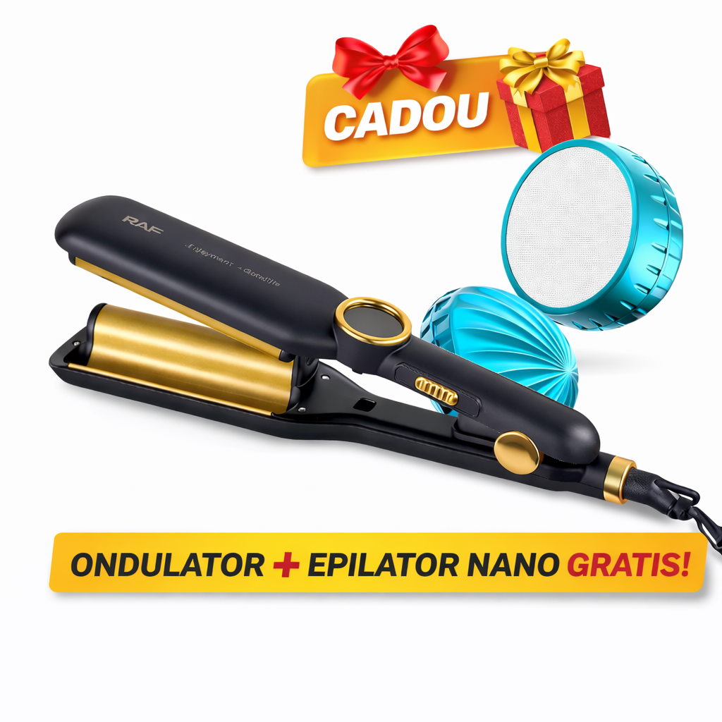 Pachet promo - Placa Ondulatoare Profesionala Ceramica - Cadou epilator Nano Sander - Sport si timp liber