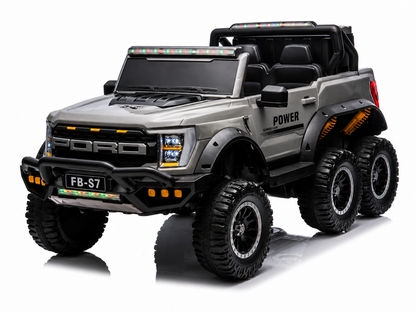 Masinuta electrica jeep 6x6 copii 12V 4 motoare Bluetooth telecomanda 2-8 ani gri - Copii si bebelusi