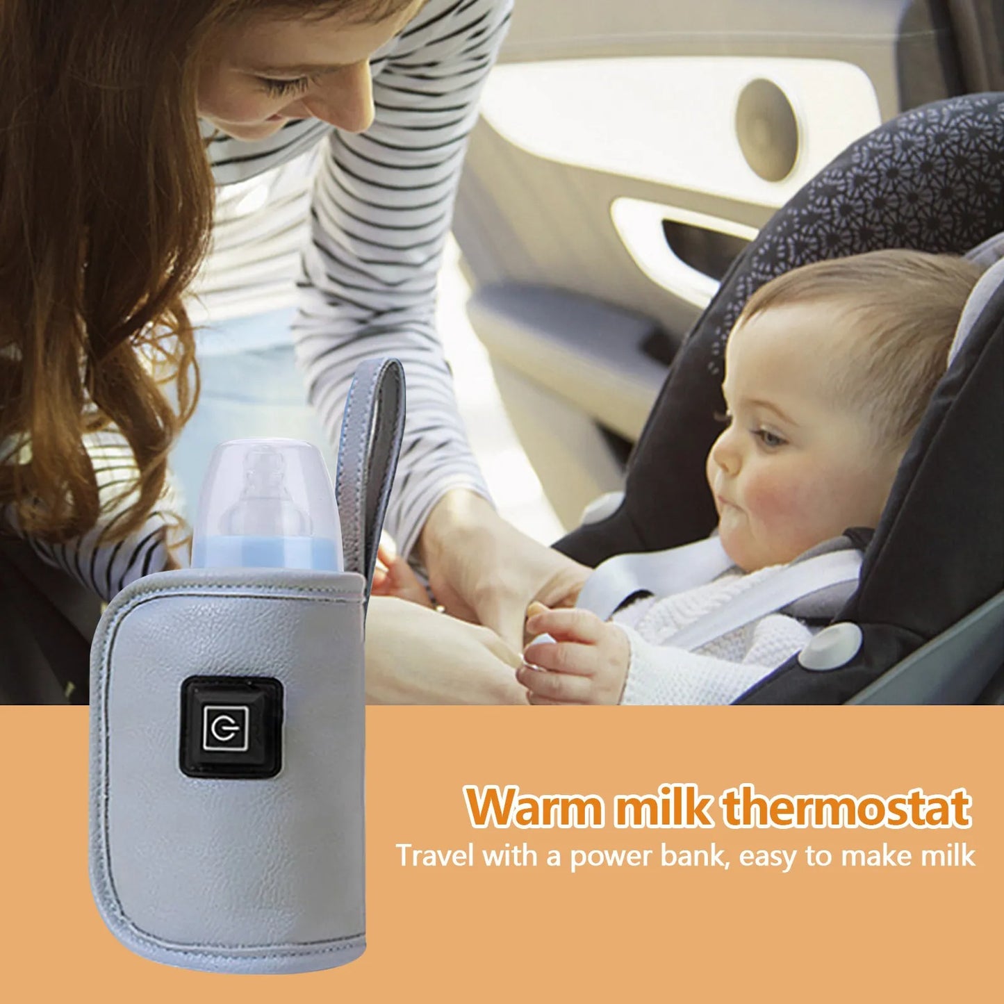 Încălzitor Portabil Biberoane USB cu Temperatură Reglabilă, Menține Cald 2 Ore