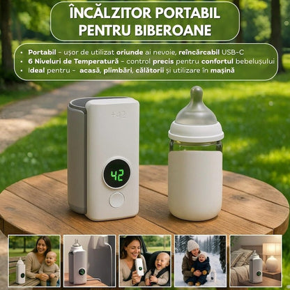 Pachet Bebe 2 in 1 - Incalzitor Portabil Biberoane + Pompa San Electrica Dubla USB - Doar 169 Lei - Copii si bebelusi