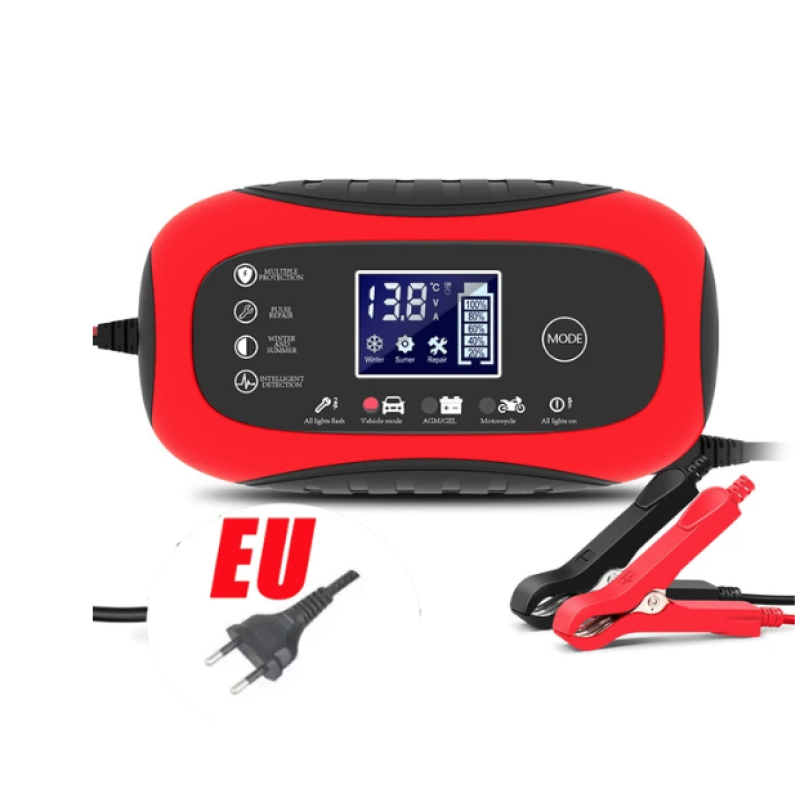Incarcator Inteligent pentru Baterii Auto 12V 6A - Redresor Automat cu Protectii Complete - Auto si moto