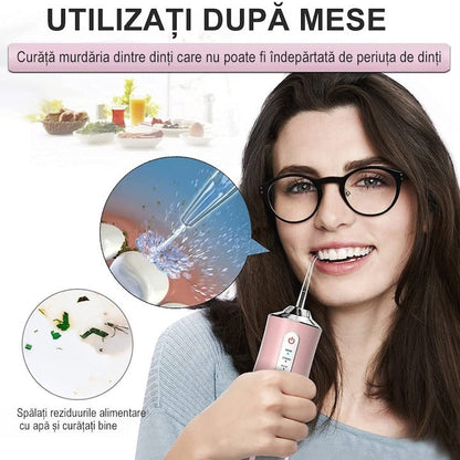 Irigator Oral Electric Portabil 220ml, 3 Moduri, IPX7, 8 Duze, USB - Auto si moto