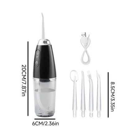 Irigator Oral Dental Fara Fir, Reincarcabil USB, Waterproof - Curatare Dinte & Gingii, 3 Moduri, 4 Duze - Curatenie si