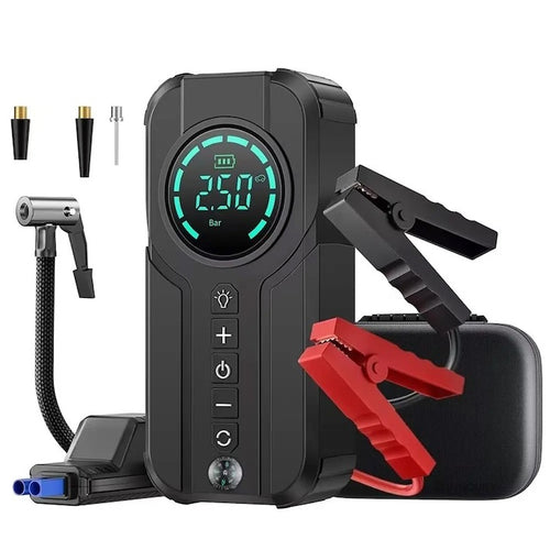 Jump Starter + compresor auto 2 în 1 TruckPower – 16000mAh, 2000A, lanternă și powerbank USB - Produse Auto, Casă & Grădină - OkDeals.ro