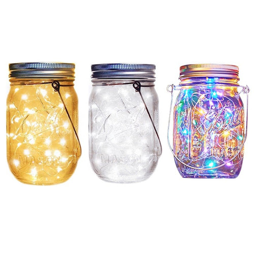 Lampă solară decorativă tip borcan – 600mAh, lumină caldă - Produse Auto, Casă & Grădină - OkDeals.ro