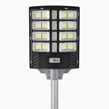 Lampa solara LED stradala 800W cu senzor miscare, stalp inclus, IP67, telecomanda - Iluminat