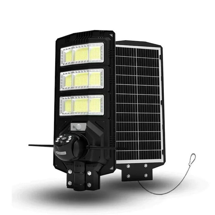 Lampa solara stradala LED 300W cu camera 4G, rotativa, telecomanda si stalp inclus - Iluminat