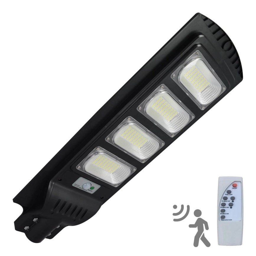 Lampa solara stradala 400W cu senzor miscare, telecomanda si stalp inclus, 224 LED - Iluminat