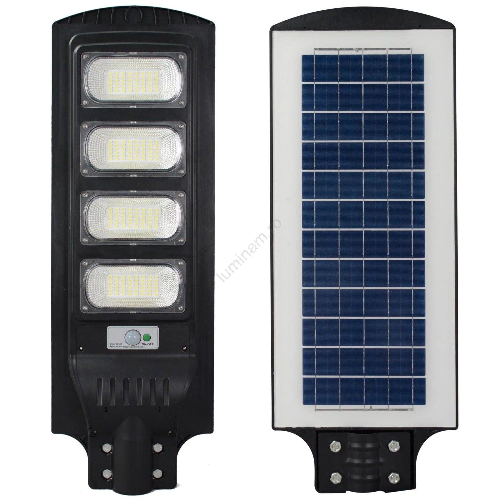 Lampa solara stradala 400W cu senzor miscare, telecomanda si stalp inclus, 224 LED - Iluminat
