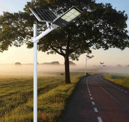 Lampa stradala solara Jortan 400W cu senzor miscare, telecomanda, stalp inclus + CADOU - Auto si moto