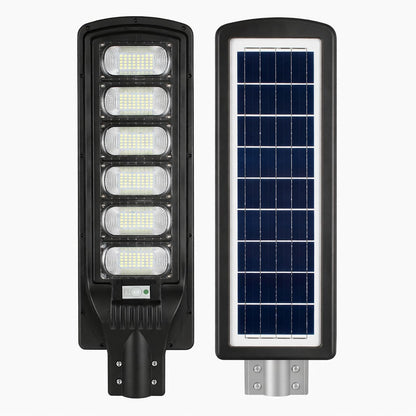Lampa stradala solara 350W cu senzor miscare, stalp inclus, IP65, telecomanda - Iluminat