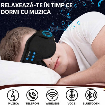 Masca de somn Bluetooth cu microfon, blackout total, ideala pentru relaxare si calatorii - Sport si timp liber