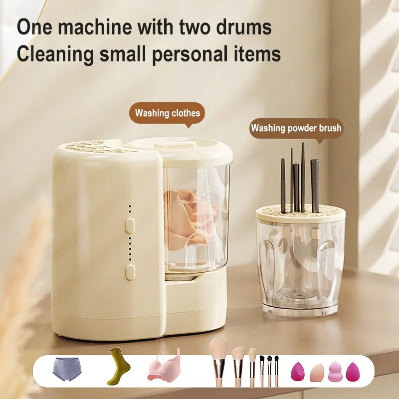 Mini Masina de Spalat Portabila USB 2-in-1 pentru Pensule Machiaj - Curatare Rapida cu Lumina UV, Type-C - Curatenie si