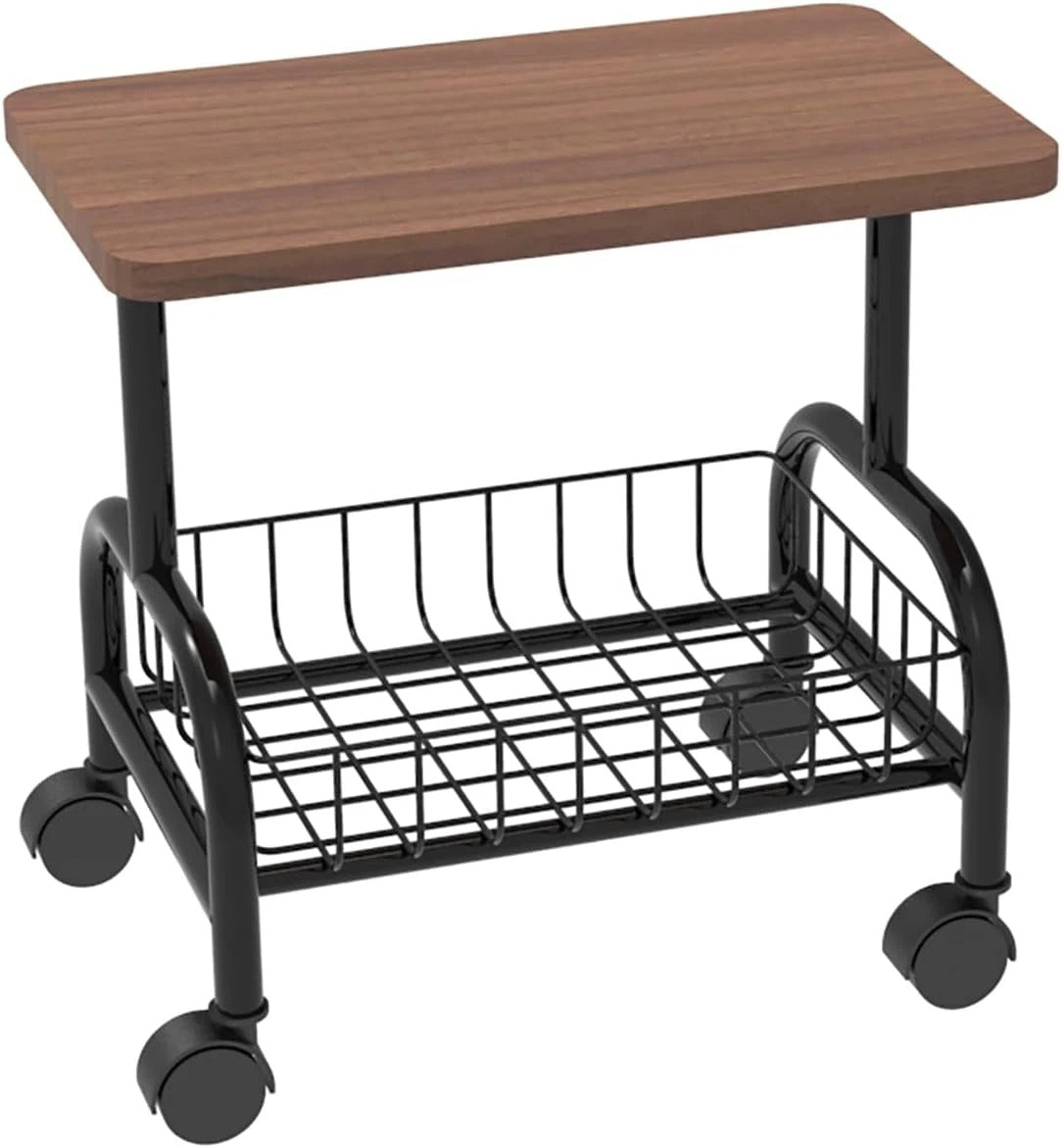 Masuta moderna cu spatiu de depozitare, 2 niveluri, 43x30x54 cm, maro/negru - Mobilier si organizare
