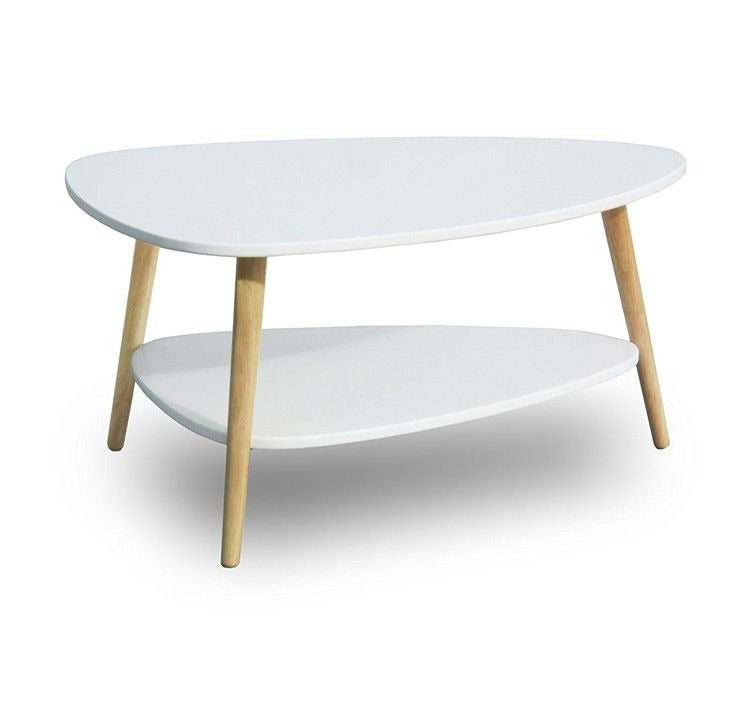 Masuta cafea moderna cu raft alb 90x67x45 cm - Bucatarie si electrocasnice